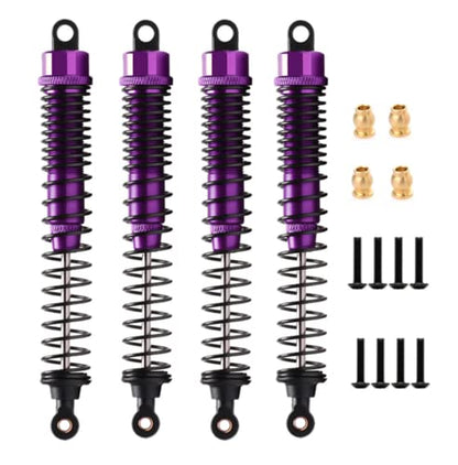 Alloy Shock Absorber Damper 130mm Adjustable for RC Car 1/10 Crawler Truck HPI HSP Losi Axial Tamiya Redcat Upgrade Part 4pcs/Set(Purple) - color: purple