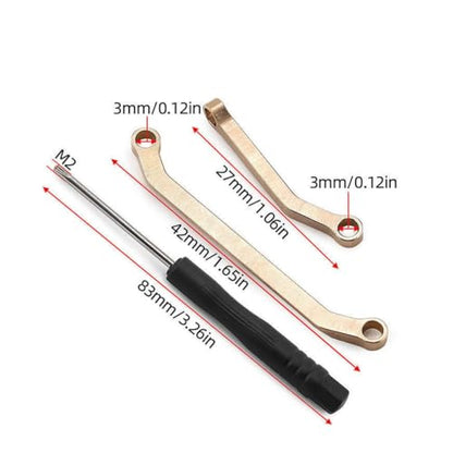 YIJU Vehicle Steering Linkage Brass Steering Rod Assembly Steering Upgrade Replacement Added Chassis Weight Improves Stability Suitable for RC Crawler Trucks Trail Runs Rough Terrain Driving