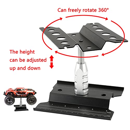 RC Car Work Stand Aluminum Alloy RC Repair Stand Tool Set for 1/8 1/10 1/12 1/16 1/18 Buggy Truck Crawler On Road Touring Drifting Cars, Black - color: Black