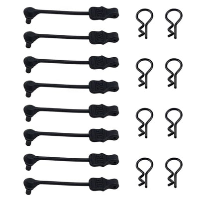 8PCS TGCWENG Universal RC Body Clips w/Pull Tabs Car Clips R Clips for All 1/10 1/12 Scale TRX4 Losi HPI Arrma Kyosho Himoto RC Car Truck Crawler Body Shell Upgrades (1.2mm Black Clips+Black Pull) - color: Black Clips+Black Pull