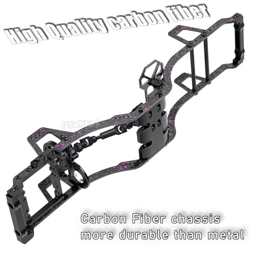 RC Carbon Fiber LCG Chassis Frame Upgrades Part for 1/10 SCX10 SCX10 II Capra 1.9 UTB & Other DIY Builds RC Crawler,Front Mounted Transmission LCG Chassis Kit,Cab Body Mount Brace,Colorful - color: Colorful - (Carbon Fiber)