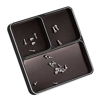 INJORA Screw Tray Nut Gasket Storage Tool for RC Car Boat Airplane Models,CNC Aluminium(Black) - color: Black