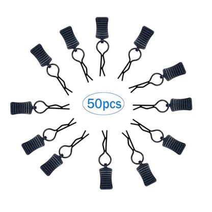 50pcs RC Body Clips with Pull Tabs for All 1/8 1/10 1/12 Scale Traxxas Redcat Axial Arrma HSP Redcat HPI Himoto Tamiya RC Car Truck Buggy Parts (1.2mm Rod Black Clips and Tabs) - size: 1.2mm Rod Black Clips and Tabs