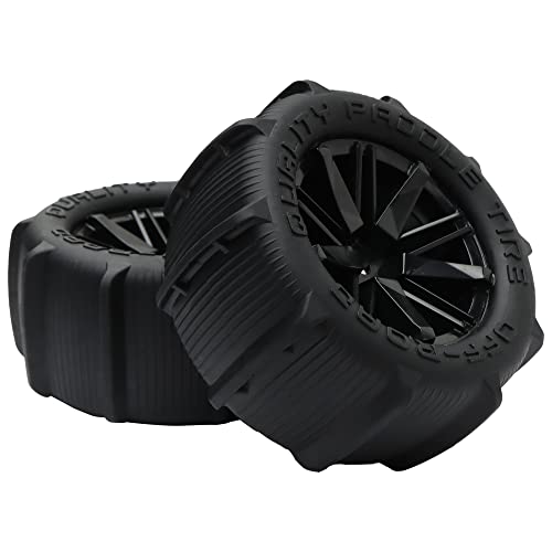 2 Pieces RC 1:16 Pre-Glued Paddles Buggy Tires Hex 12mm Wheels for Snow Sand H16BM 16889 16890A H16E H16GT H16DR H16 HB17 144001 144002 124016 16890 Off Road Car(2 PCS) - color: 2pcs, size: 1:16