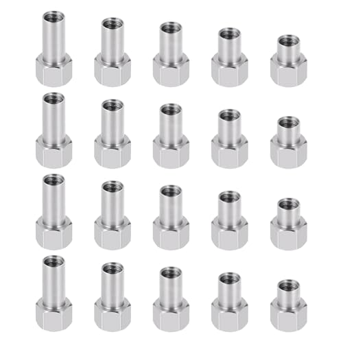 20PCS M2.5 * 2mm/3mm/4mm/5mm/6mm Stainless Steel Extended Long Wheel Nuts Adapter for TRX4M Defender Bronco K10 High Trail F150 1/18 RC Crawler Upgrade Parts