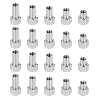 20PCS M2.5 * 2mm/3mm/4mm/5mm/6mm Stainless Steel Extended Long Wheel Nuts Adapter for TRX4M Defender Bronco K10 High Trail F150 1/18 RC Crawler Upgrade Parts