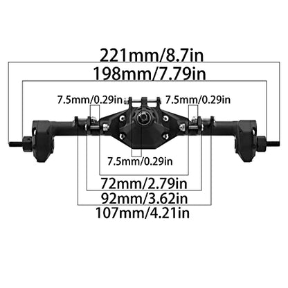 HyBDX CNC Aluminum Alloy Anodized Front and Rear Portal Axle Upgrade for 1/10 RC Rock Crawlers, Compatible with SCX10 II… (Black)
