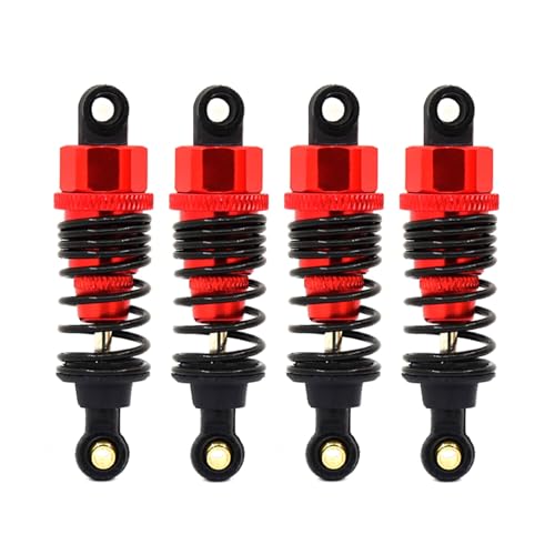 4Pack RC Car 102004 Adjustable Shock Absorber Damper Upgrade Parts Replacement Accessory 68mm For 1/10 RC On Road Drift Rally Car HSP 94102 94122 HPI Losi Axial Tamiya Redcat (Red) - color: Red