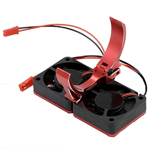 Powerhobby Aluminum Heatsink 1/5 Dual High Speed Cooling Fans w/Covers (Red) - color: Red