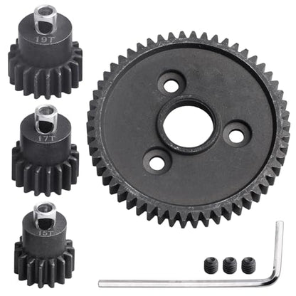 RC Metal Steel 54T 32P Spur Gear with 15T/17T/19T Pinions Gears Set Replace 3956 for Traxxas Slash 4x4 2WD Rustler Rally Stampede Summit E-REVO T-Maxx