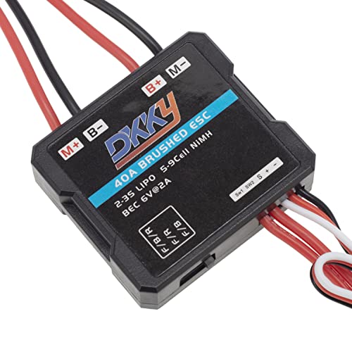 DKKY RC Brushed ESC 40A, RC Motor Electric Speed Controller for 1/16 1/18 1/24 RC Crawler AX24 FCX24 FCX18 RC Accessories Parts (1 Piece)