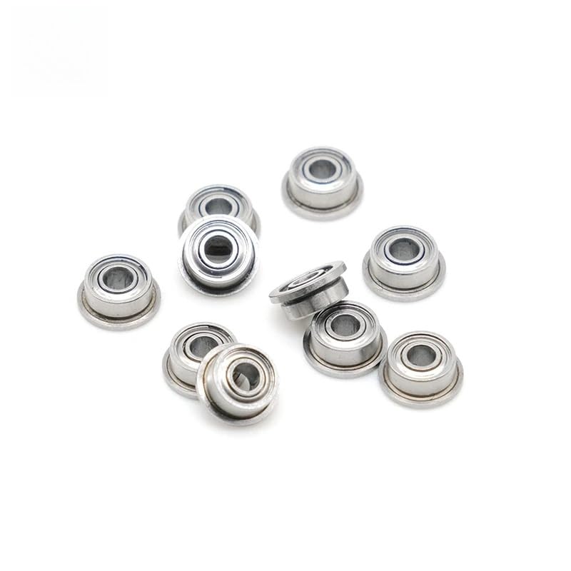 10Pcs FR144ZZ Flange Ball 1/8" x1/4" x7/64 Double Metal Double Shielded Bearings 3.175x6.35x2.779mm Inch Size Ball Bearings - size: FR144ZZ 3.175x6.35x2.779