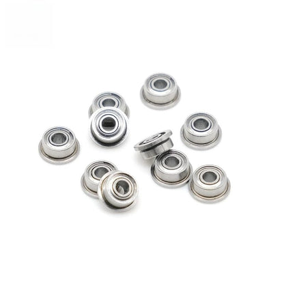 10Pcs FR144ZZ Flange Ball 1/8" x1/4" x7/64 Double Metal Double Shielded Bearings 3.175x6.35x2.779mm Inch Size Ball Bearings - size: FR144ZZ 3.175x6.35x2.779