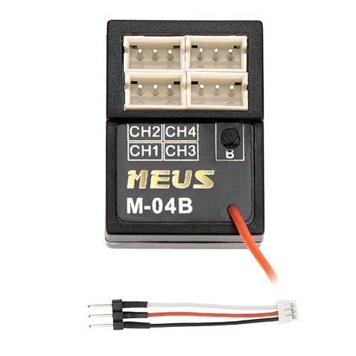 MEUS RACING 2.4GHz RC Receiver M-04B Long Range Control RX Compatible with MEUS Racing RC Transmitter ME-10B for RC Car/Boat/Tank etc. (4CH-B)
