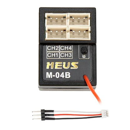 MEUS RACING 2.4GHz RC Receiver M-04B Long Range Control RX Compatible with MEUS Racing RC Transmitter ME-10B for RC Car/Boat/Tank etc. (4CH-B)