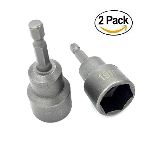 2pc Leveling Scissor rv-Jacks Socket Drill Adapter With 1/4 Quick Connect Hex Shank Tools, Works With All 3/4 or 19mm Hex Drive Jacks,Power Nut Driver Bit Set