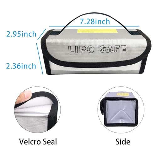 3PCS Lipo Battery Safe Bag Fireproof Charging Bag for RC Lipo Battery Pack Storage Charging Transport, Home Office Travel Lipo Safe Storage Pouch - size: Unknown Dimensions (3 pcs)