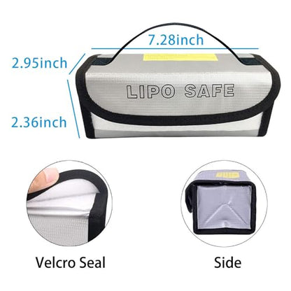 3PCS Lipo Battery Safe Bag Fireproof Charging Bag for RC Lipo Battery Pack Storage Charging Transport, Home Office Travel Lipo Safe Storage Pouch - size: Unknown Dimensions (3 pcs)