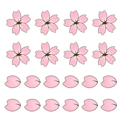 20 PCS Car Door Body Sticker, Cherry Blossom & Petal Set Creative Lovely Car Decor, Waterproof Scratch Covering Auto Body Exterior Ornament, Universal for Cars SUVs Trucks (Pink)
