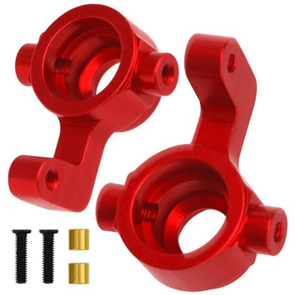 ShareGoo Metal Swing Arms Steering Knuckle Carrier & Steering Assembly Upgrade Parts Compatible with Remo Hobby Smax 1621 1625 1631 1635 1651 1655 1/16 RC Car (Red) - color: Red