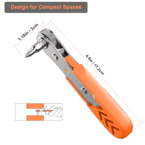Right Angle Screwdriver 24 in 1 Ratchet Screwdriver Set | Cr-V Steel, Mini Ratchet Wrench for Tight Spaces, Ideal for Bike Repair & DIY Projects - style: 24pcs Ratchet Screwdriver