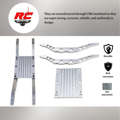 Machined Finished Aluminum Bottom Braces Including Center Skid for E-Maxx 3903 or 3908