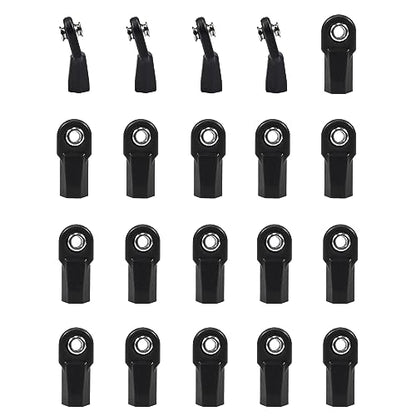 AMK SCX10 M4 RC Link Rod Ends 4mm Tie Rods Joints with 7mm Pivot Ball 1/8 1/10 Crawler Universal Building Kit for TRX6 D90 TF2 CC01 Gen7 Gen8 TRX4 Upgrades (4Pcs Bent + 16Pcs Straight) - color: 4pcs Bent + 16pcs Straight