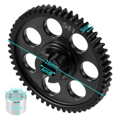 LSG Steel 0.5M 54T Spur Gear for 1/18 Tra-xxas LaTrax Teton Rally SST Teton | Metal Heavy Duty Precision CNC Machined Main Gear for RC Car Upgrades Part