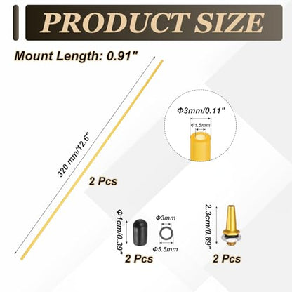 uxcell 320mm Plastic Protection Antenna Tube, RC Antenna Tube with Mount and Cap for RC Car Boat Drone Receiver(Gold, 2 Pcs) - color: Gold, size: 320mm