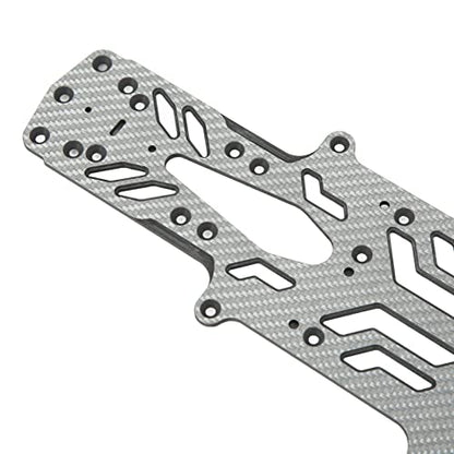 RC Drift Racing Chassis Plate, Carbon Fiber Aluminum Alloy RC Car Chassis Upgrade Parts, High Strength CNC Carbon Fiber for MST RMX2.0S RRX2.0S 1/10, Lightweight Two Layer Hollow D (Silver SSG) - color: Silver Ssg