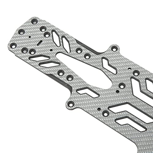 RC Drift Racing Chassis Plate, Carbon Fiber Aluminum Alloy RC Car Chassis Upgrade Parts, High Strength CNC Carbon Fiber for MST RMX2.0S RRX2.0S 1/10, Lightweight Two Layer Hollow D (Silver SSG) - color: Silver Ssg