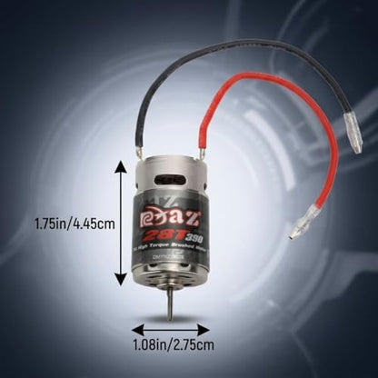 RC Brushed Motor,390 M Stainless Steel Low Noise Universal 28T Electric Brushed M for 1/16 1/18 RC Cars Boat JST Plug
