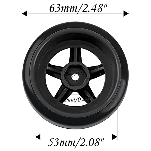 5-Spoke RC 12mm Hex Hub Wheel Rims & Rubber Tires Compatible with HSP Tamiya HPI Kyosho 1/10 On-Road Touring Car,WLtoys 1/14 144001 Traxxas 1/16 Slash RC 1/18 A959B Buggy (Black)