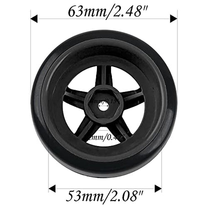 5-Spoke RC 12mm Hex Hub Wheel Rims & Rubber Tires Compatible with HSP Tamiya HPI Kyosho 1/10 On-Road Touring Car,WLtoys 1/14 144001 Traxxas 1/16 Slash RC 1/18 A959B Buggy (Black)
