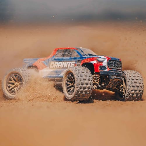 ARRMA RC Truck 1/18 Granite GROM MEGA 380 Brushed 4X4 Monster Truck RTR with Battery & Charger, Blue, ARA2102T1 - color: Blue
