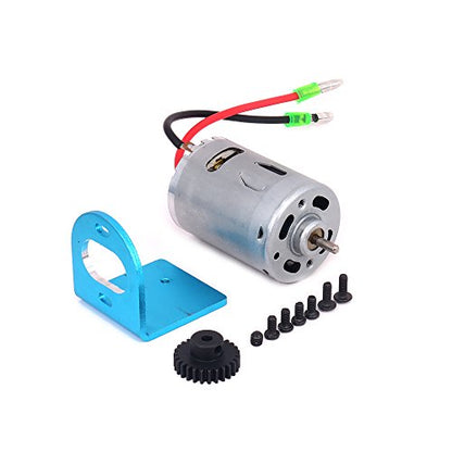 540 Brushed Motor Adjustable Mount W/Fan 27T Gear Upgrade Parts for 1/18 Wltoys A959 A969 A979 K929 RC Car A580048 (Blue)