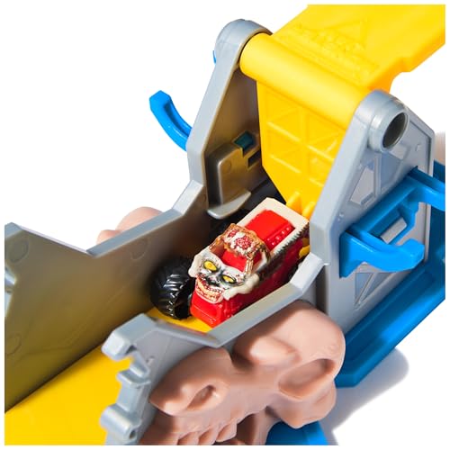 Monster Jam Mini Jams Earthshaker Boneyard Blaster Mega Frenzy Playset | 10 Mini Toy Trucks, Grave Digger, Blue Thunder & More, Hit Targets & Obstacle Courses, Pretend Play Gifts for Kids Ages 3+ - style: Mini Jams 10-Pack Playset
