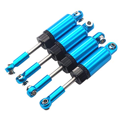 4Pack Share Goo Metal Shock Absorber Kit Damper Suspension Upgrade Part Compatible with WPL 1/16 C14 C24 RC Crawler Off-Road Car Truck (Blue) - color: Blue