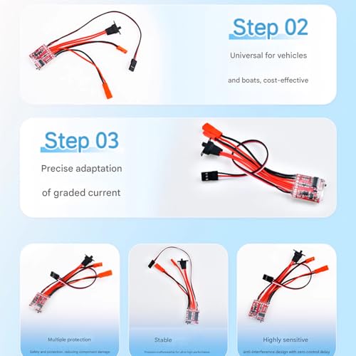 10A / 20A / 30 a Bidirectional Brushed ESC with Brake/Not Brake Mode Brushed Speed Controller for Remote Car Boats Projects Regulation - color: 30a