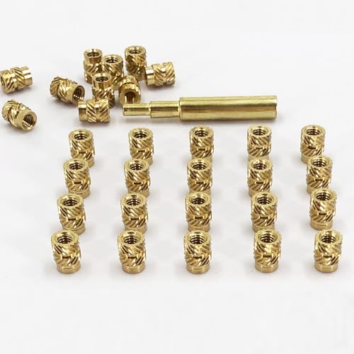 QSJ 40Pcs Threaded Inserts Heat Set Inserts Kit M4x8.1x6.3 Brass Insert Nut with Soldering Iron Tip for 3D Printed Plastic Materials - size: (40pcs) M4x8.1x6.3