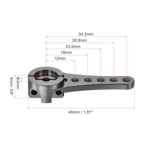 MECCANIXITY 4 Pcs Aluminum Servo Horn Long 25T 25 Teeth Steering Arm 46mm Length Titanium for DIY RC Car/Boat/Airplanes Boat Model with 2 Pcs Screws - color: Titanium