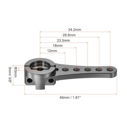 MECCANIXITY 4 Pcs Aluminum Servo Horn Long 25T 25 Teeth Steering Arm 46mm Length Titanium for DIY RC Car/Boat/Airplanes Boat Model with 2 Pcs Screws - color: Titanium