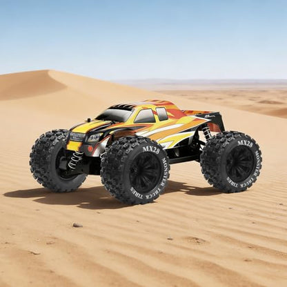 12mm Hex RC Wheels and Tires, daitoku MX28 RC Truck Tires for Traxxas Rustler Stampede Hoss 2wd 4x4 vxl Redcat RIAARIO AMORIL - Style B (Black) Not Glued