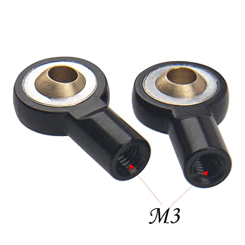 10Pcs ShareGoo M3 Tie Rod End Ball Head Holder Link 3mm Thread Ball Joint Compatible with Redcat HSP Traxxas Axial 1/10 RC Car Truck Boat DIY Robot Airplane,L18mm