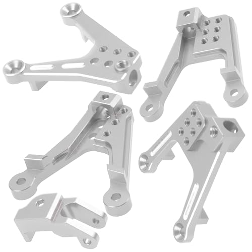 ShareGoo 4PCS Aluminum Front Rear Shock Tower Shock Hoops Bracket Mount Compatible with Axial SCX10 II 90046 90047 1/10 Scale Crawler Upgrade Part (Silver) - color: Silver