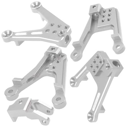 ShareGoo 4PCS Aluminum Front Rear Shock Tower Shock Hoops Bracket Mount Compatible with Axial SCX10 II 90046 90047 1/10 Scale Crawler Upgrade Part (Silver) - color: Silver