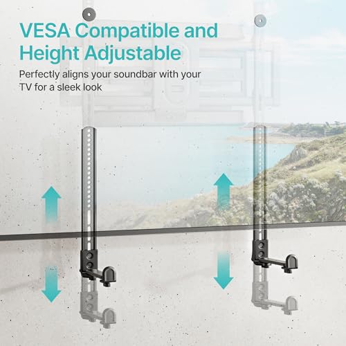 Soundbar TV Mount,33lbs Capacity,Compatible with Depth from 1.6" to 7.2" | Anti-Vibration Pads to Reduce Vibration,Soundbar Mount under TV,Easy Installation