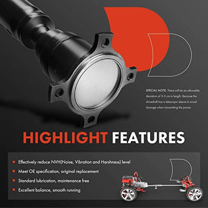 A-Premium Rear Drive Shaft Prop Shaft Driveshaft Assembly [Automatic Trans] | Compatible with Ford Explorer 2011-2018, Police Interceptor, Taurus X & Lincoln MKS & Mercury Sable, Replace# 8G1Z4R602A