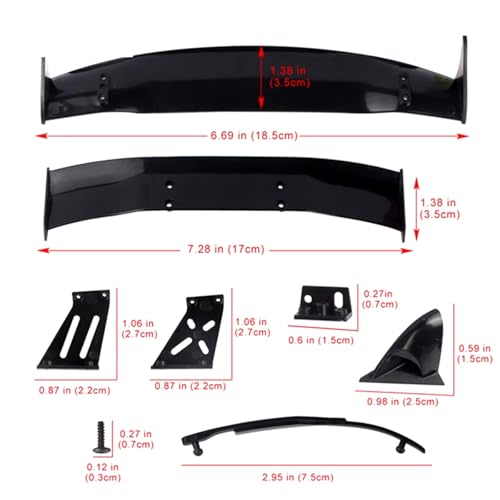 RC Accessory for 1/10 RC Drift Car Rear Drift Road Body Spoiler Wing for Universal Parts