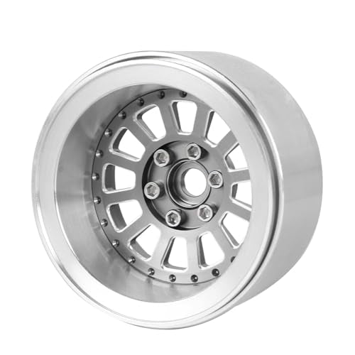 Aluminum 2.2" Beadlock Wheel Offset -10mm Metal Rims for SCX10 RR10 TRX4 VS4-10 Gen8 1/10 RC Crawler Car Upgrade Parts (12-Spoke, Gray) - color: 12-spoke, Gray
